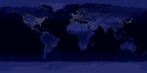 Ziemia z orbity - mozaika zdjeć nocnych